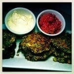 coconut-oil-post-quinoa-burgers-with-cultured-vegetables-and-creme-fraiche
