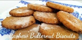 coconut oil post cashew butternut biscuits