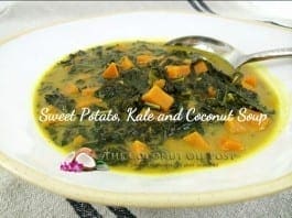 coconut oil post sweet potato, kale and coconut soup