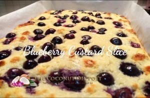 Blueberries coconut oil post blueberry custard slice