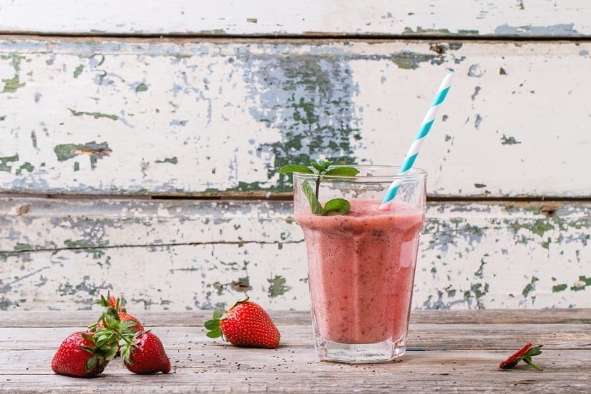 Coconut Oil Post Low Carb Strawberry Smoothie