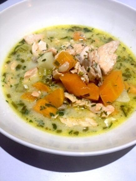 Alternative vegetable combo coconut oil post salmon chowder 1